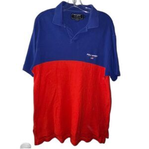 Vintage Polo Sport Ralph Lauren Shirt Men's Medium Red/Blue